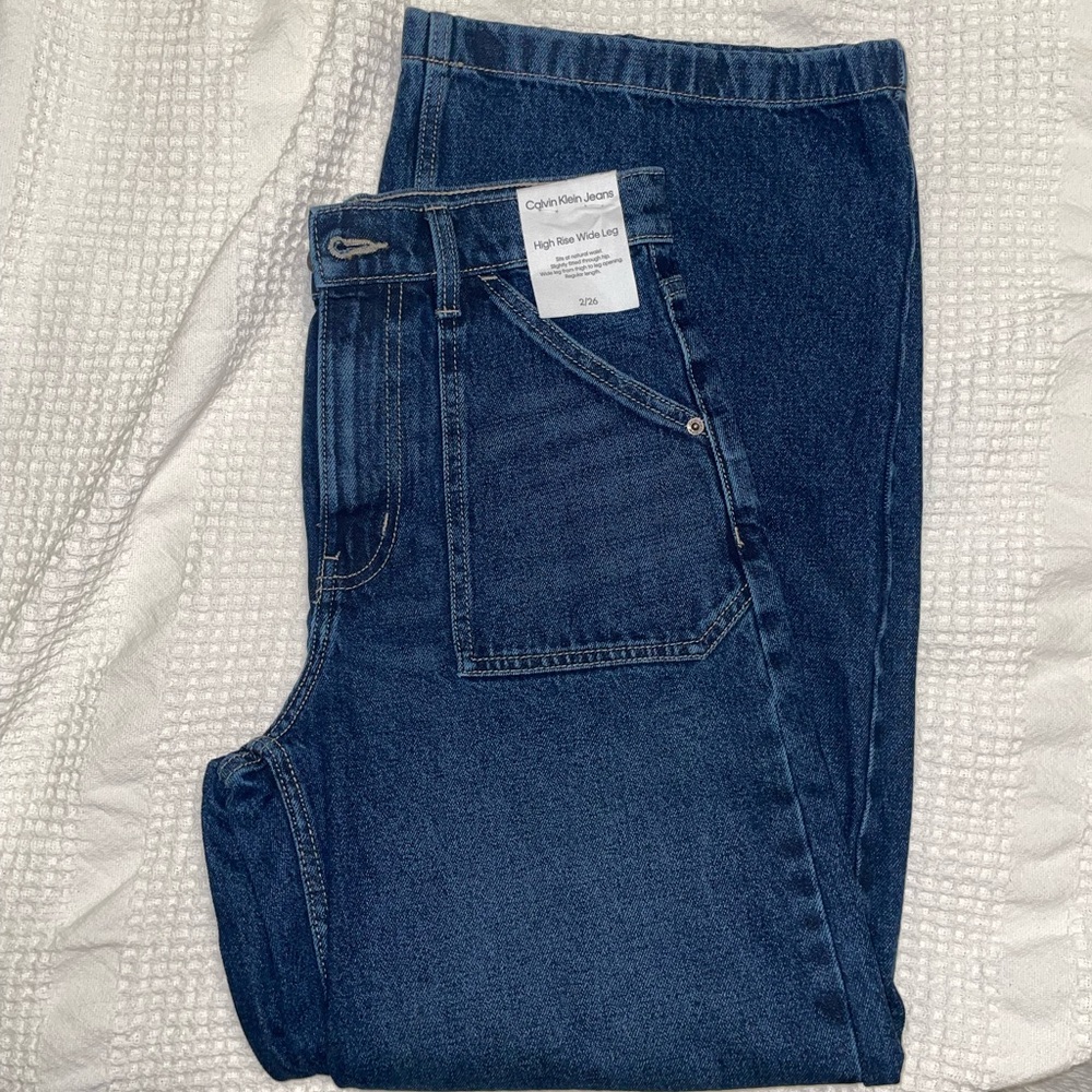 Calvin Klein High Rise Wide Leg Fit Jeans NWOT